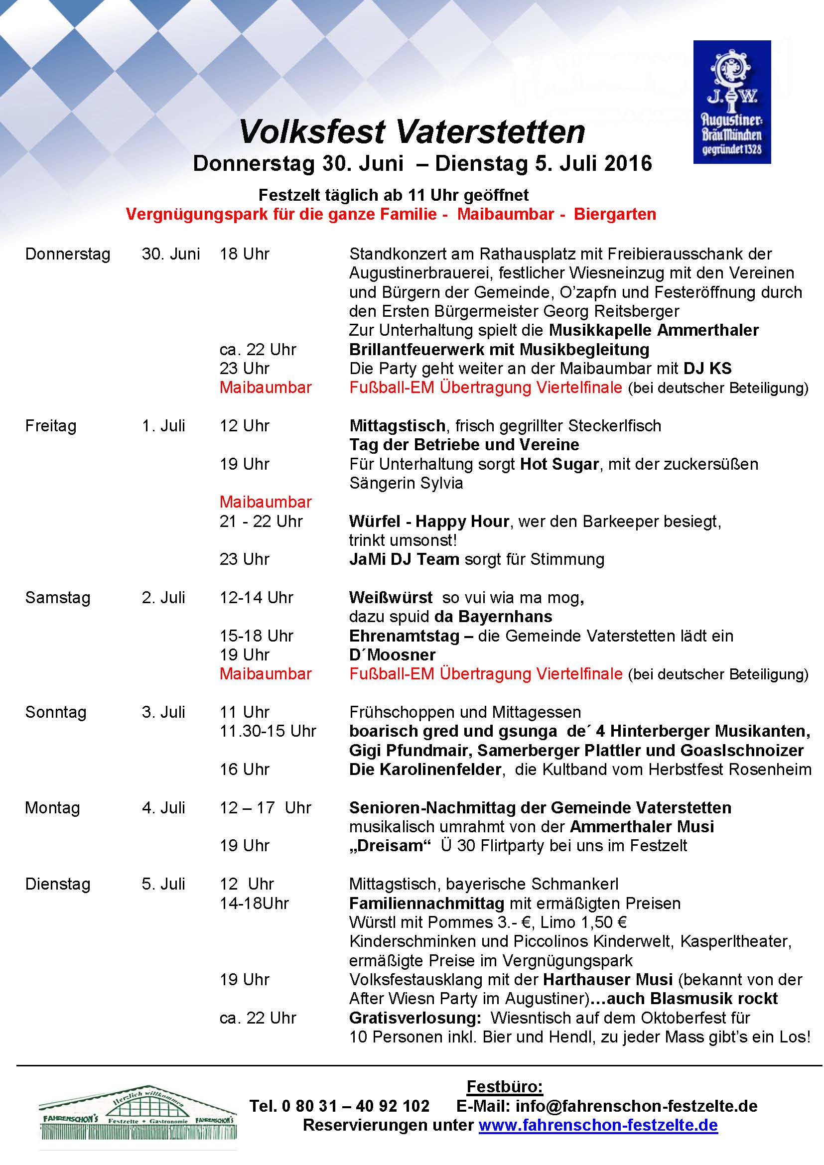 Programm Volksfest