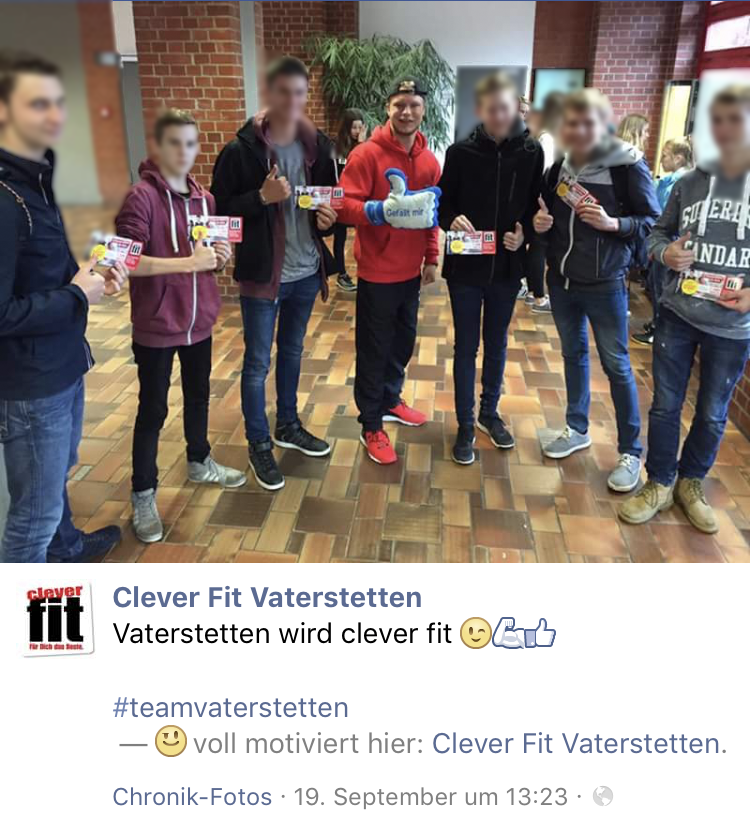 Der inzwischen gelöschte Facebook-Post (Gesichter der Schüler aufgrund des Kunsturheberrechtes unkenntlich gemacht). Foto: VaterstettenFM